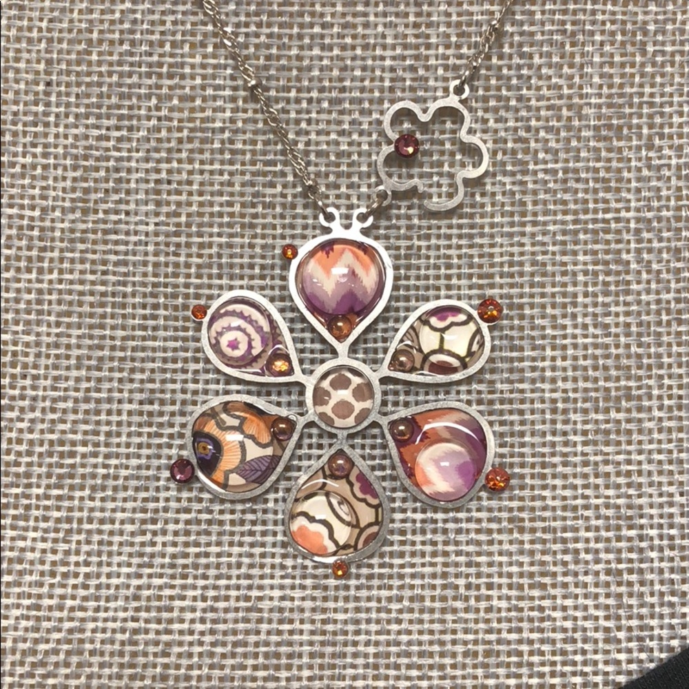 Retro Mod Pattern Daisy Necklace, NWT - Picture 2 of 6